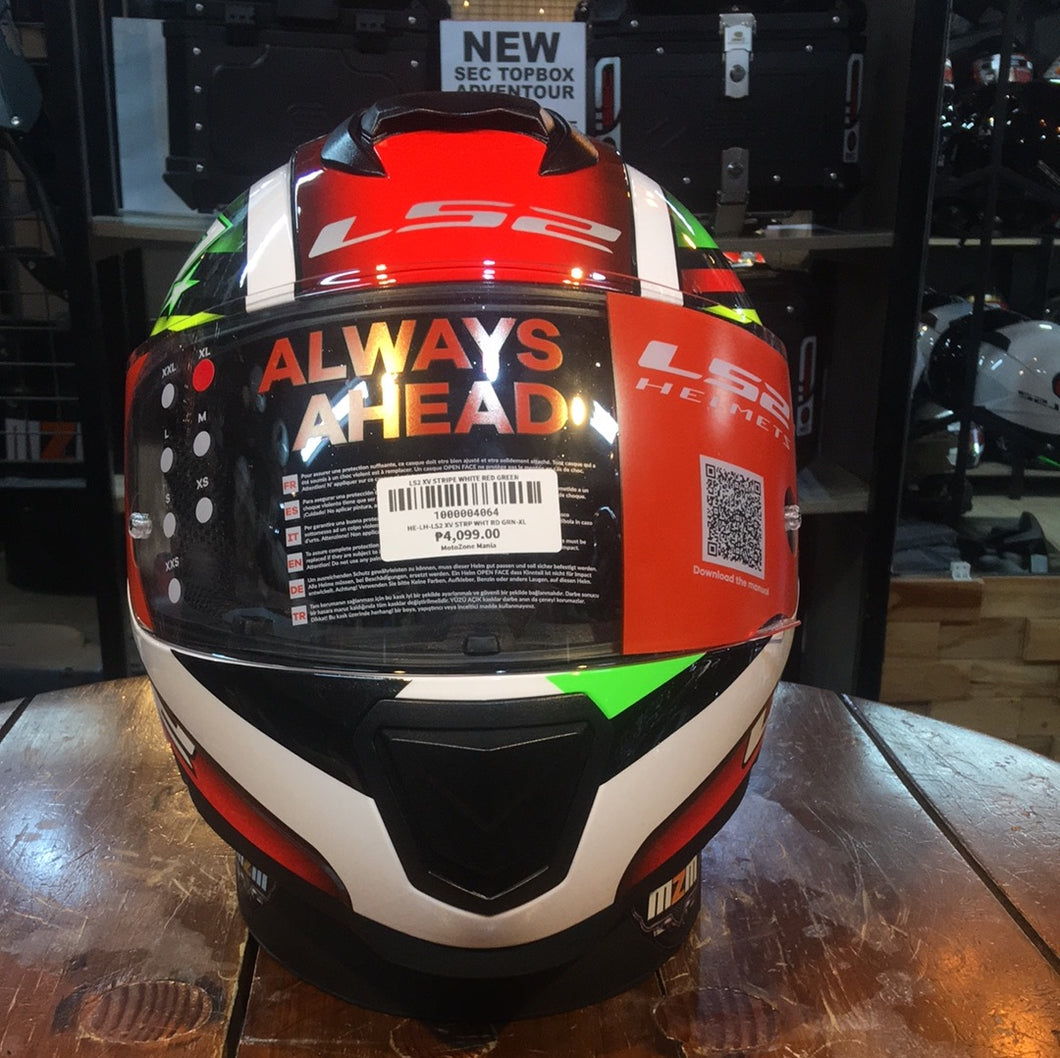 LS2 XV STRIPE WHITE RED GREEN