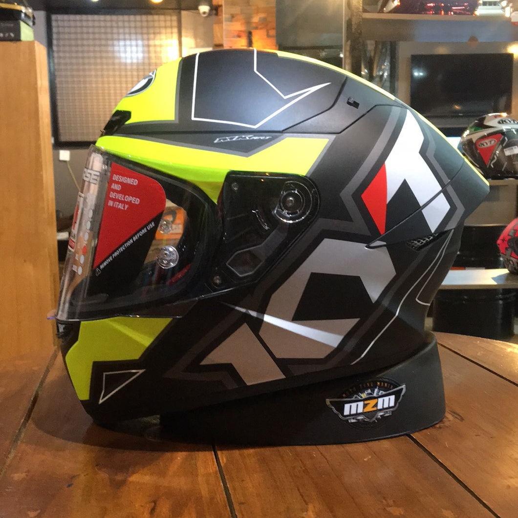 KYT TT COURSE ELECTRON MATT BLACK/YELLOW