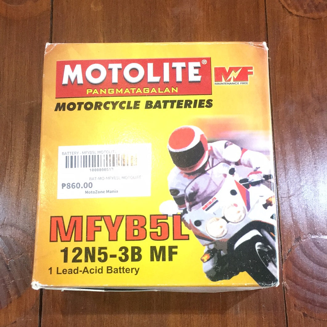 BATTERY - MFYB5L MOTOLITE