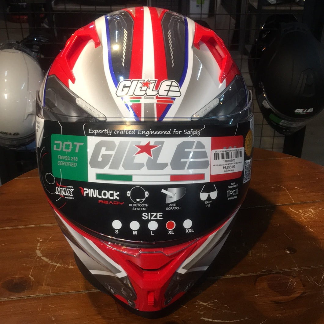GILLE GTS-V1 MUFFLER GLOSSY BLACK RED