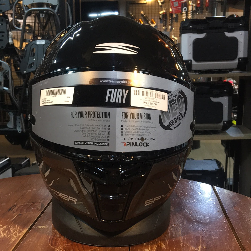SPYDER FURY S BLACK RED GRAY